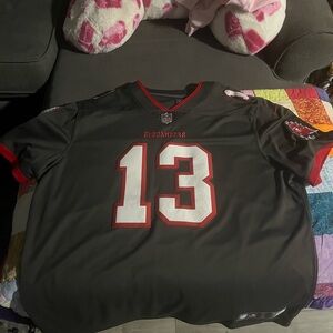 Buccaneers Football Jersey with Red Accents- Mike Evans